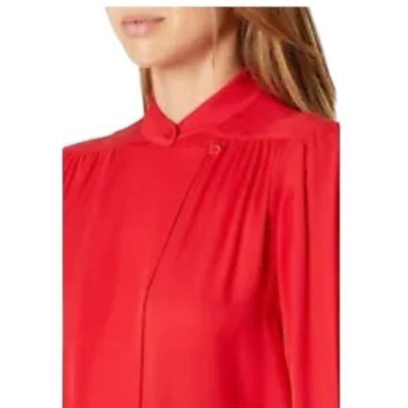 Rebecca Taylor Long Sleeve Red Silk Dress Medium New Retails $365 - Picture 4 of 12